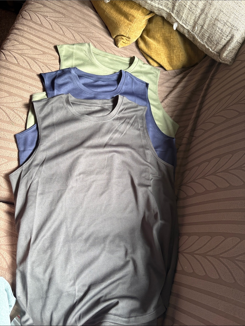 Men’s Sleeveless Athletic Tank Top - Gray, Blue, Green
